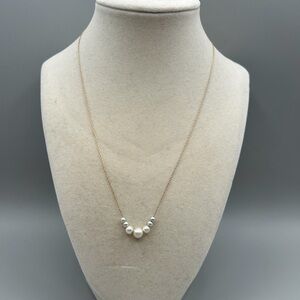 14k gold genuine pearl necklace
